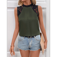 thumbnail image 4 of Women'S Lace Sleeveless Tops Pleated Summer Tank Tops 2025 Dressy Casual Sleeveless Shirts Blouse Green S, 4 of 9