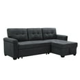 thumbnail image 2 of Lilola Home Lucca Performance Leather Sectional Sleeper Sofa, Charcoal, 2 of 10