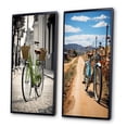 thumbnail image 3 of Designart "Bike Dual-Tire Buddies" Bicycle Framed Wall Art Set Of 2 - Green Transportation Framed Canvas Set For Living Room Decor, 3 of 7