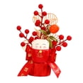 thumbnail image 2 of Decoración de año Nuevo Lunar chino, cubo de flores falsas, bonsái de bayas rojas, adorno de dragón para Festival de Primavera, porche, boda, 2024 , gato, 2 of 8
