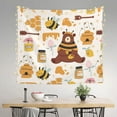 thumbnail image 2 of Xecao Cute Bee Honey Jar Hive Bear patten Tapestry 60x51 Inches Wall Hanging Poster Tapestry for Living Room Bedroom Home Decor, 2 of 6