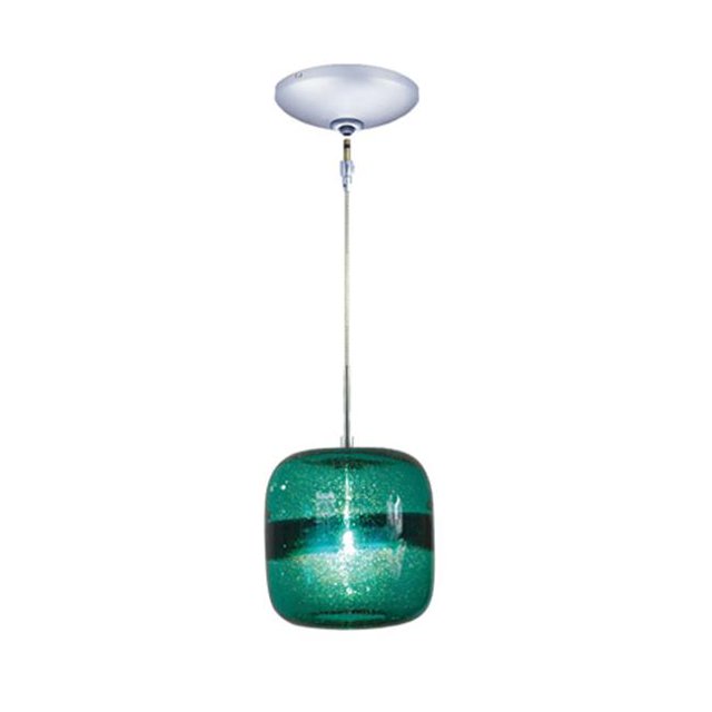 Jesco Lighting KIT-QAP407-TECH Tumbler Shaped Color Glass, Satin Nickel