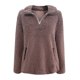 thumbnail image 5 of Pntutb Mujer Nuevo Otoño e Invierno Solapa Cremallera Bolsillo Manga Larga Mujer Top Color Sólido Sudadera De Felpa Pntutb Pntutb-3018, 5 of 5