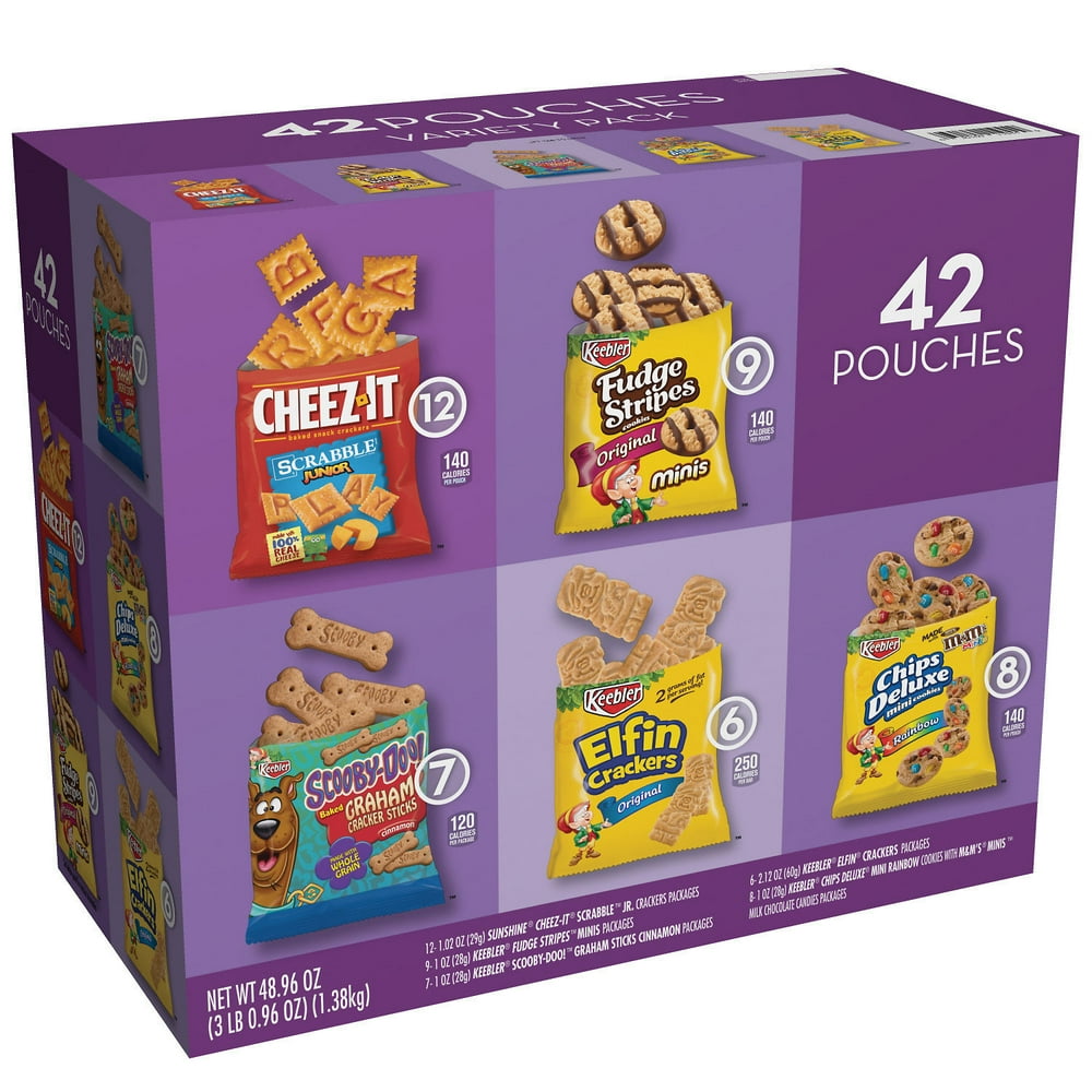 Keebler (42 pk.) Cookies and Crackers Delicious snack packs, Variety