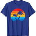 thumbnail image 1 of Palm Trees Sunset Sunrise Sea Ocean View Nature Flying Birds T-Shirt, 1 of 1