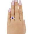 thumbnail image 4 of Blue Apple Co.Halo Teardrop Bridal Filigree Women Ring Amethyst 925 Sterling Silver, 4 of 4
