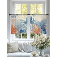 thumbnail image 4 of Ocean Octopus Sheer Curtains 2 Panels Set Summer Orange Blue Sea Animal Corals Shells Retro Sheer Window Curtains Light Filtering Rod Pocket Voile Drapes for Bedroom Living Room 52"x45", 4 of 9