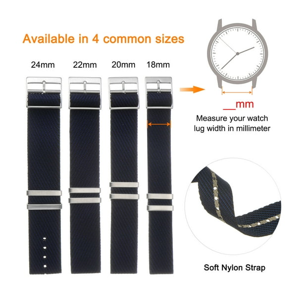 Unique Bargains One piece Watch Band 20mm Slip Through Nylon Watch Strap for Men and Women Single Layer Canvas Watchband Brown Khaki Walmart