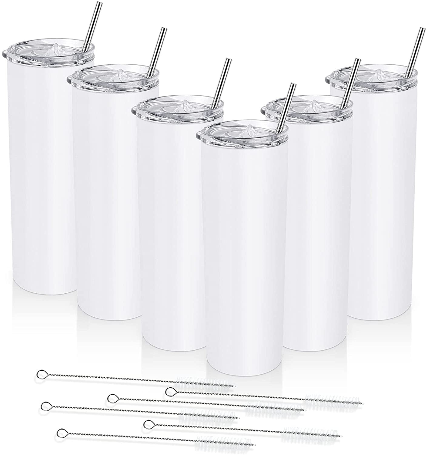Mimorou 16 Pack Skinny Tumblers with Lids and Straws 20 oz Double Wall  Vacuum Slim Water Tumbler Cup…See more Mimorou 16 Pack Skinny Tumblers with