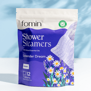 Fomin Aromatherapy Shower Steamers - Lavender Dream–12 Count Shower Tablets with Essential Oils for Relaxation, Energy & Stress Relief | Self-Care Gift for Women & Men, Spa-Like Experience at Home