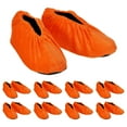 thumbnail image 1 of Unique Bargains Reusable Non Slip Shoe Covers, 10 Pairs Washable Thickened Boot Covers Soft Shoe Protectors, Orange, 1 of 6