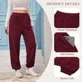 thumbnail image 3 of TEMOFON Sweatpants Casual Joggers Comfort Fall Sweatpants for Women Loose Fit Elastic Cuffs Winered Jogger Pant XXL, 3 of 8