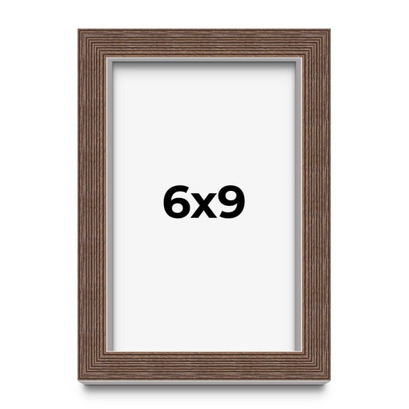 6x9 Shadow Box Frame Brown | 1.125 inches Deep Real Wood Rustic Shadowbox Display Frame | UV
