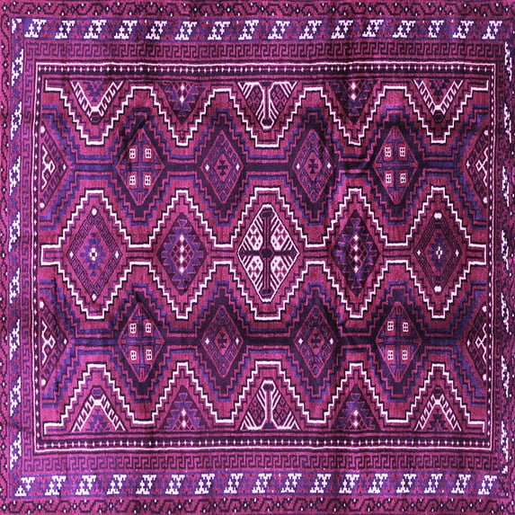 Ahgly Company Indoor Square Persian Purple Traditional Area Rugs, 7' Square