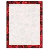 Bed of Roses on White Letter Papers - Set of 25 Valentine'stationery papers are 8 1/2" x 11", compatible computer paper, great for Weddings Announcements, Anniversary Invitations, Valentine's Day