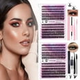 thumbnail image 5 of False Eyelashes, Eyelash Glue, 12 Rows Segmented Natural Look False Eyelashes with Large Capacity Adhesive and Precision Tweezers for Long Lasting Eye Makeup, Soft Durable Fiber, 5 of 5