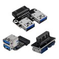 thumbnail image 4 of Adaptador de placa base USB 3.0 de 20 pines hembra a doble USB 3.0 tipo A hembra (A) Tmvgtek Para Estrenar, 4 of 9