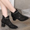 thumbnail image 1 of Botas de sandalias transpirables de malla informal de tacón grueso con huecos sólidos para mujer Wmkox8yii nm10428, 1 of 5