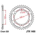 thumbnail image 4 of Front & Rear Sproket Kit for KAWASAKI EN500 C1-C10 Vulcan 96-05 JT Sprockets, 4 of 7