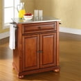 thumbnail image 2 of Pemberly Row Traditional Wood Kitchen Island with Stainless Steel Top in Cherry, 2 of 7