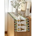 thumbnail image 5 of Table Runner 120 Inches Long for Kitchen Dining, Spring Bee Gnomes Dresser Scarf Farmhouse, Dining Table Decorations for Wedding/Parties, Sunflowers Black Checkered 13 x 120 In, 5 of 8