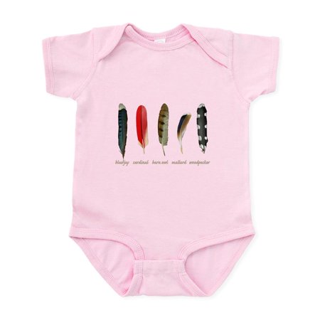 

CafePress - Nature Art Bird Feathers Body Suit - Baby Light Bodysuit Size Newborn - 24 Months