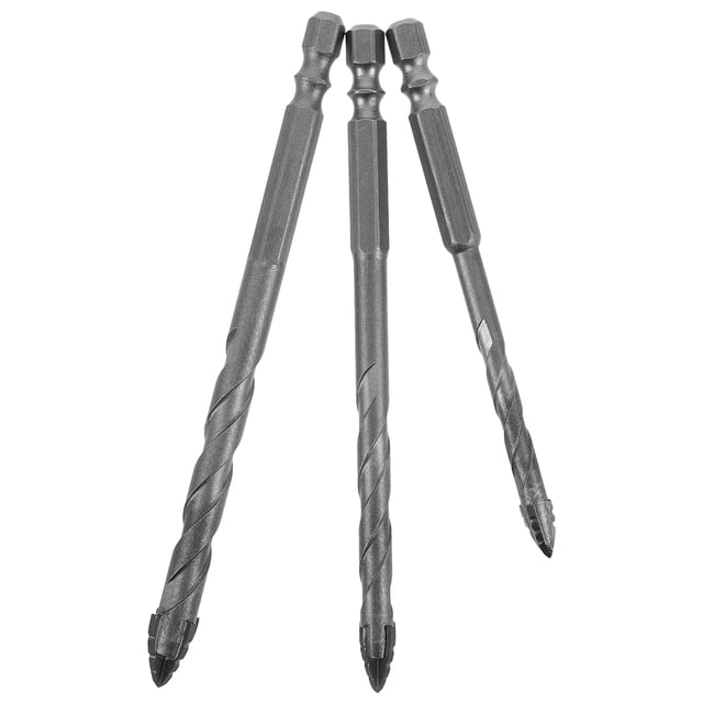 Juego de 3 brocas de precisión para taladrar hormigón y baldosas, brocas multiusos, brocas afiladas, juego de brocas para metal, cabezal de taladro