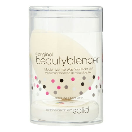 Beauty Blender Makeup Sponge with Mini Cleaner, White