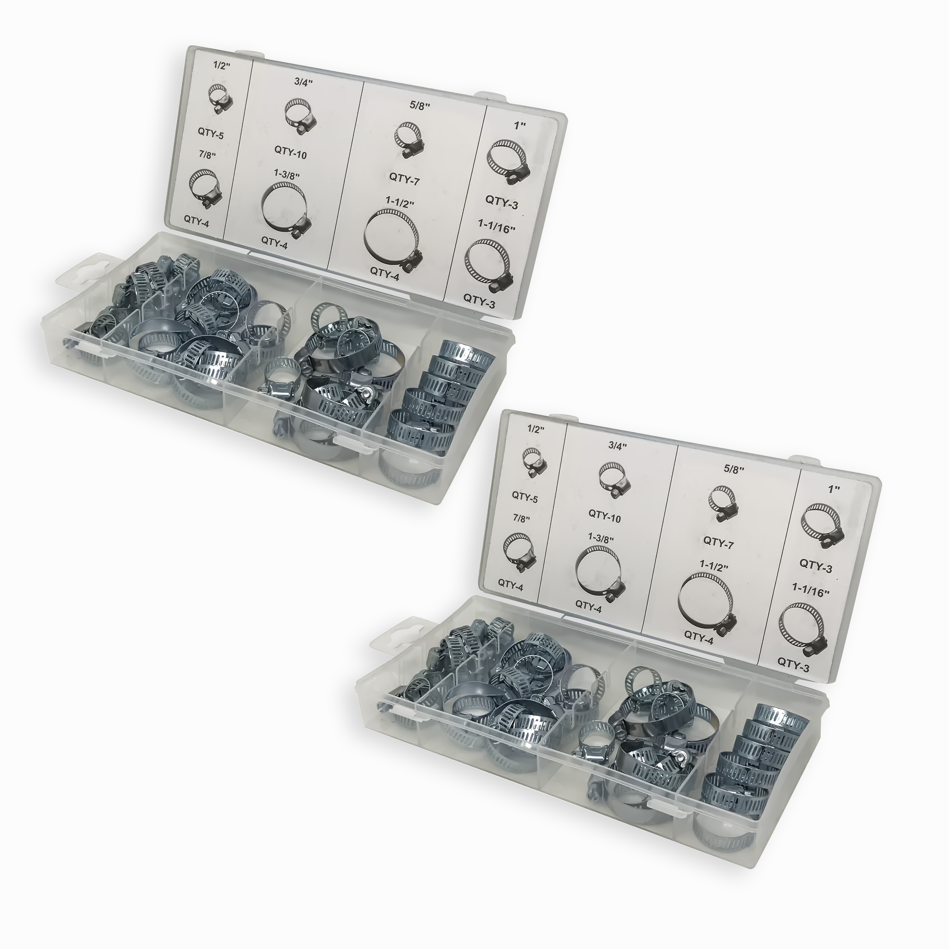 80 PCS Steel HOSE CLAMP Set, 8 Sizes 1 to 11/2" Pipe Radiator Heater