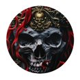 thumbnail image 4 of Orinice Skull Rose Swords Round Table Cover Stain Resistant Washable Indoor Outdoor Tablecloth Kitchen Dining Wedding Parties Table Cloth 100% Polyester Fiber 38-42, 4 of 8