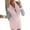 Pink, variant on Babysbule Dresses For Women Stylish Spring Fall Pullover Hooded Patchwork Hollow Out Long Sleeve Sheath Slim Mini Dress