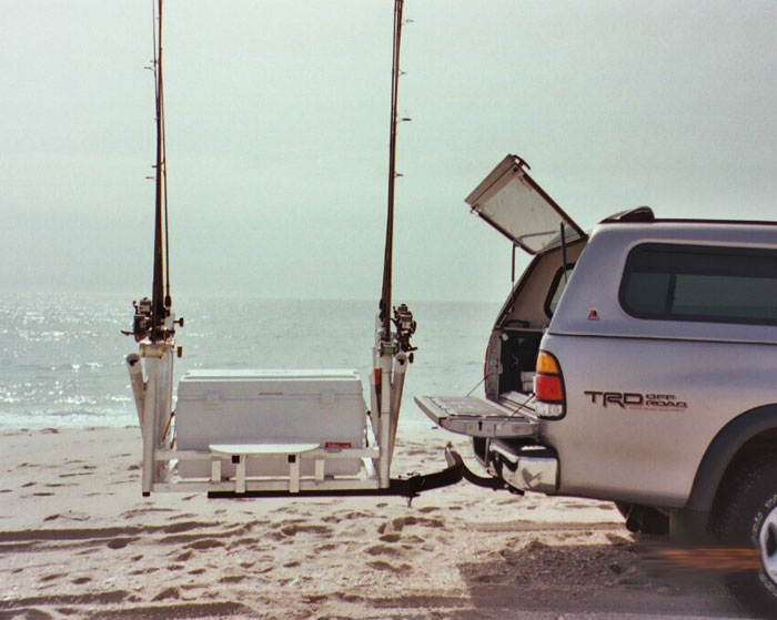 fishing rod holder for truck hitch