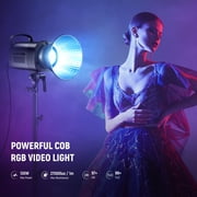 Neewer CB100C 130w RGB LED Video Light, APP/2.4G Control 360° Full Color 2700K-6500K 27000lux/m COB Bowens Mount Silent Continuous Output Lighting TLCI/CRI97+ 17 Scenes for Video Recording