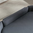 thumbnail image 5 of Dog Bed Pet Sofa, Velvet Upholstered Pet Sofa with Solid Wood Legs and Bent Wood Back, Ellipse Elevated Pet Bed for Small or Medium Dogs Cats, 38.6''x26.8''x10.6'', Large Size, Dark Gray, 5 of 7