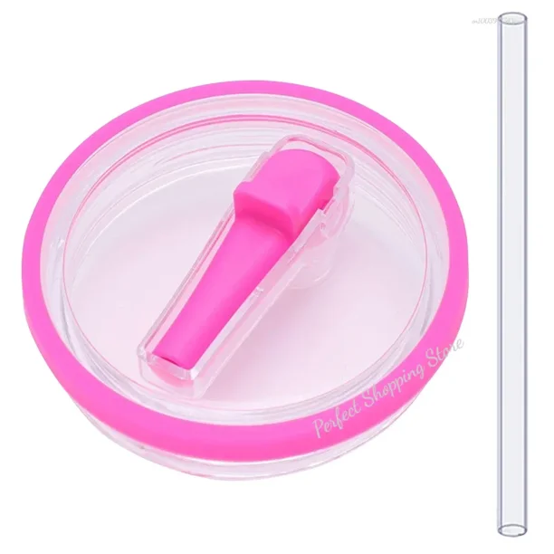 Tapa de repuesto para vaso abatible con pajita, apta para Stanley Quencher de 40 oz, resistente a derrames y a salpicaduras, tapa de pajita reutilizable