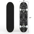 thumbnail image 3 of Skateboards for Beginners Seamless Gothic Damask 7 Layer Maple Wood Double Kick Concave Skate Boards 31" x 8" for Youths Girls Boys Kids Teens Adults, 3 of 5