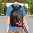 thumbnail image 4 of Lukts Fiery Black Dragon Attack Pattern 15 Inch Student Backpack, Waterproof Laptop Backpack with Adjustable Shoulder Straps, Lightweight Travel, Campus Backpack, Unisex, 4 of 6
