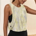 thumbnail image 2 of lcziwo Tank Tops for Women Print Wide Strap Lightweight Camisole Summer Casual Athletic Open Side Crop Undershirt Yellow XXL, 2 of 9