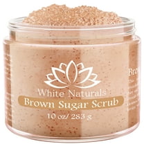 Brown Sugar Scrub, Organic Exfoliating Face & Body Scrub, Perfect Gift for Women, Revitalizing Sugar Scrubs for Women, Gentle Exfoliating Scrub by White Naturals 10 oz