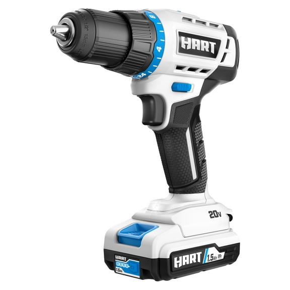 HART 20-Volt 1/2-inch Cordless Drill/Driver Kit, (1) 1.5Ah Lithium-Ion Battery, Gen 2