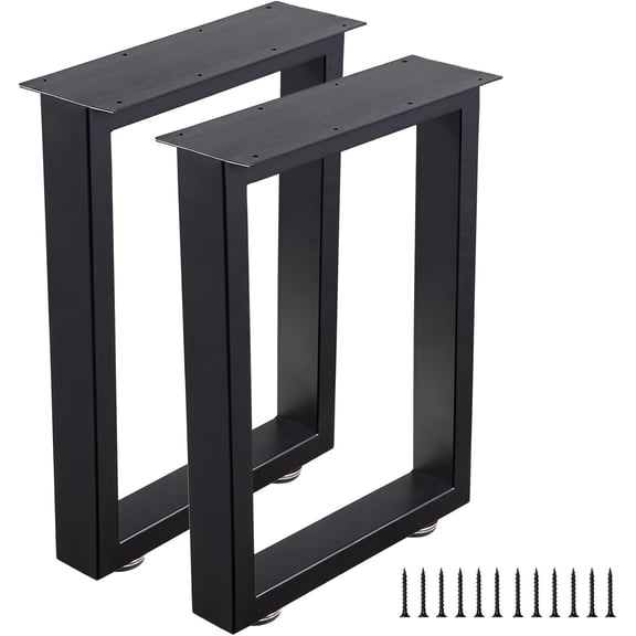 Bench Legs 16 Inch Metal Coffee Table Legs Heavy Duty Furniture Desk Chair Legs, Set of 2, Black