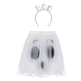 thumbnail image 3 of Diadema de Halloween con falda de tutú, linda diadema para el cabello para accesorios de fotos, suministros para fiestas Blanco, 3 of 9