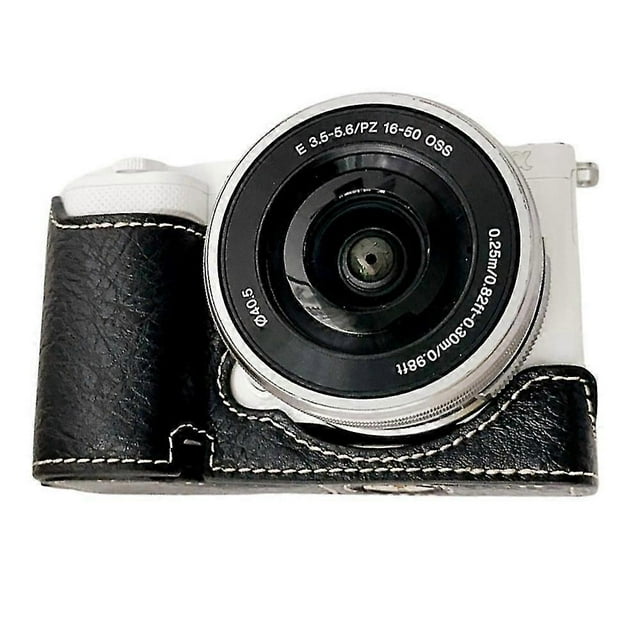 Buffalo Texture Half Body Leather Camera Bottom Cover For Sony Alpha ZV-E10