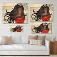 thumbnail image 4 of Designart 'Portrait of African American Female XIV' Modern Print on Natural Pine Wood, 4 of 5