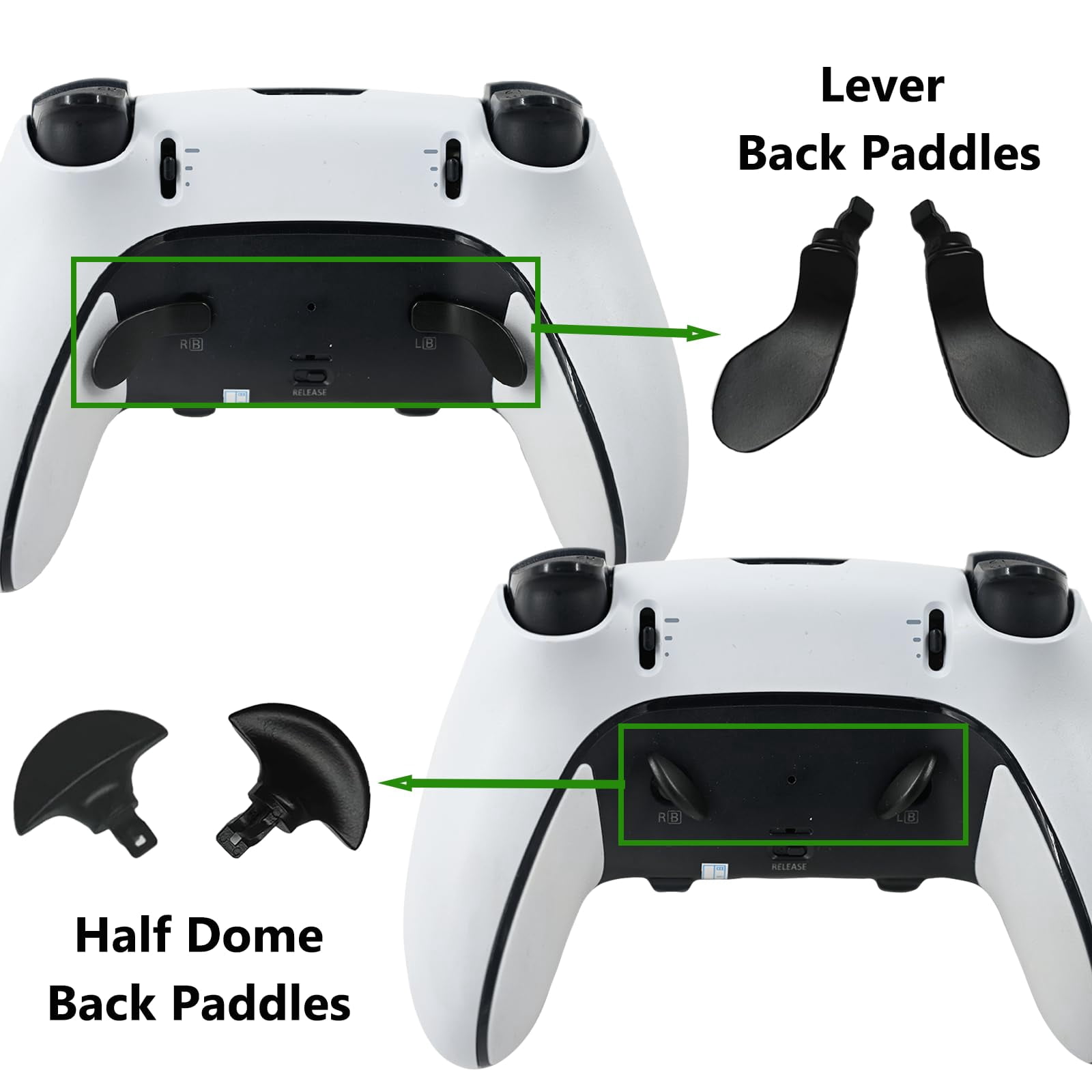 10-in-1 Metal Thumbsticks Replacement for PS5 Dualsense Edge Controller,4 Metallic Back Paddles Triggers Buttons Repair Parts for PS5 Edge Controller with 6 Analog Joysticks(Black)