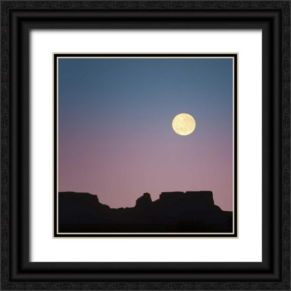 Paulson, Don 26x26 Black Ornate Wood Framed with Double Matting Museum Art Print Titled - USA, Arizona Moonrise over butte