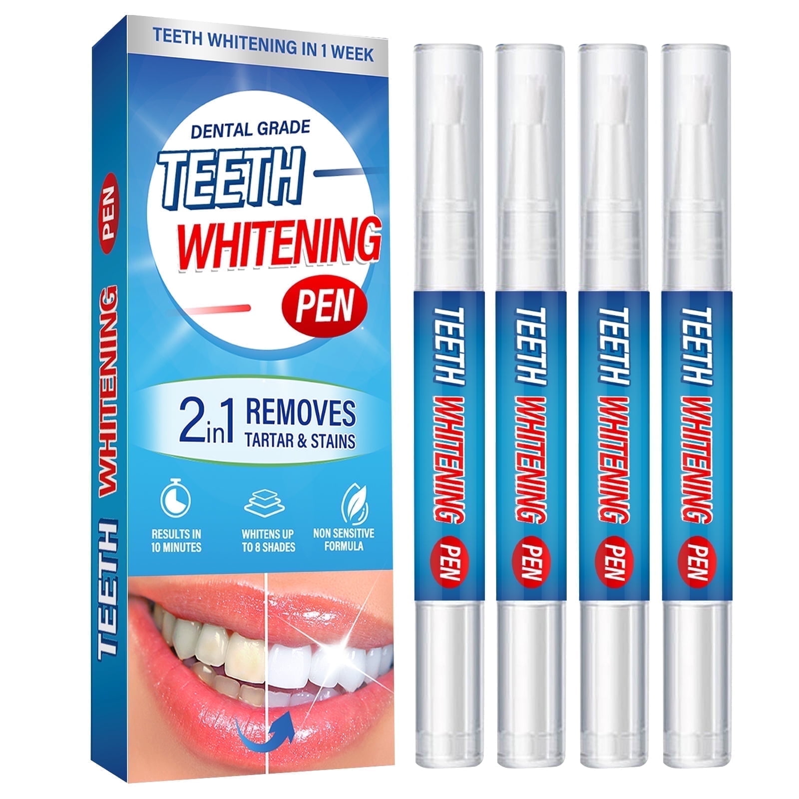Teeth Whitening Pen, Teeth Whitening Gel, Color Correcting for Tooth Stain Removal, 4 PCS