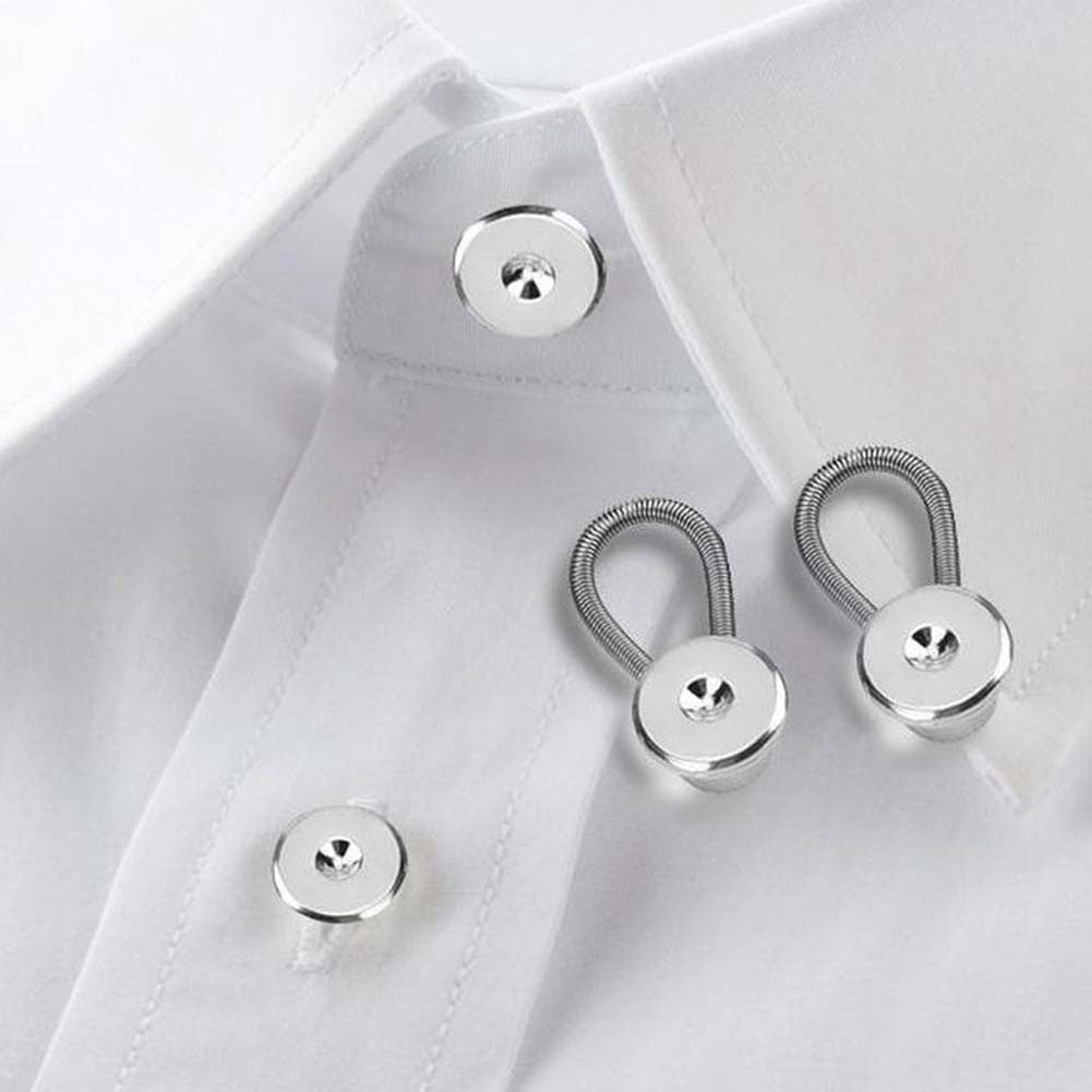 Trianu Clear Plastic Collar Extenders Stretch Neck Extender for 1/2 Size Expansion of Men Dress Shirts, 6 Pack, 3/8 inch, Adult Unisex, Size: 0.39 x