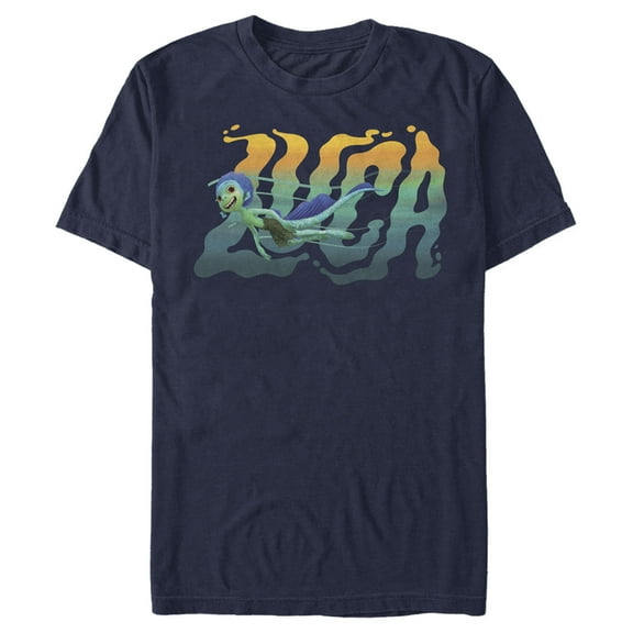 Men's Luca Sea Monster Logo  Graphic Tee Navy Blue 3X Large