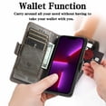 thumbnail image 2 of Case for iPhone 13 Cover Leather Wallet Folio Case Book Design Flip Magnetic Closure - Grey, 2 of 5